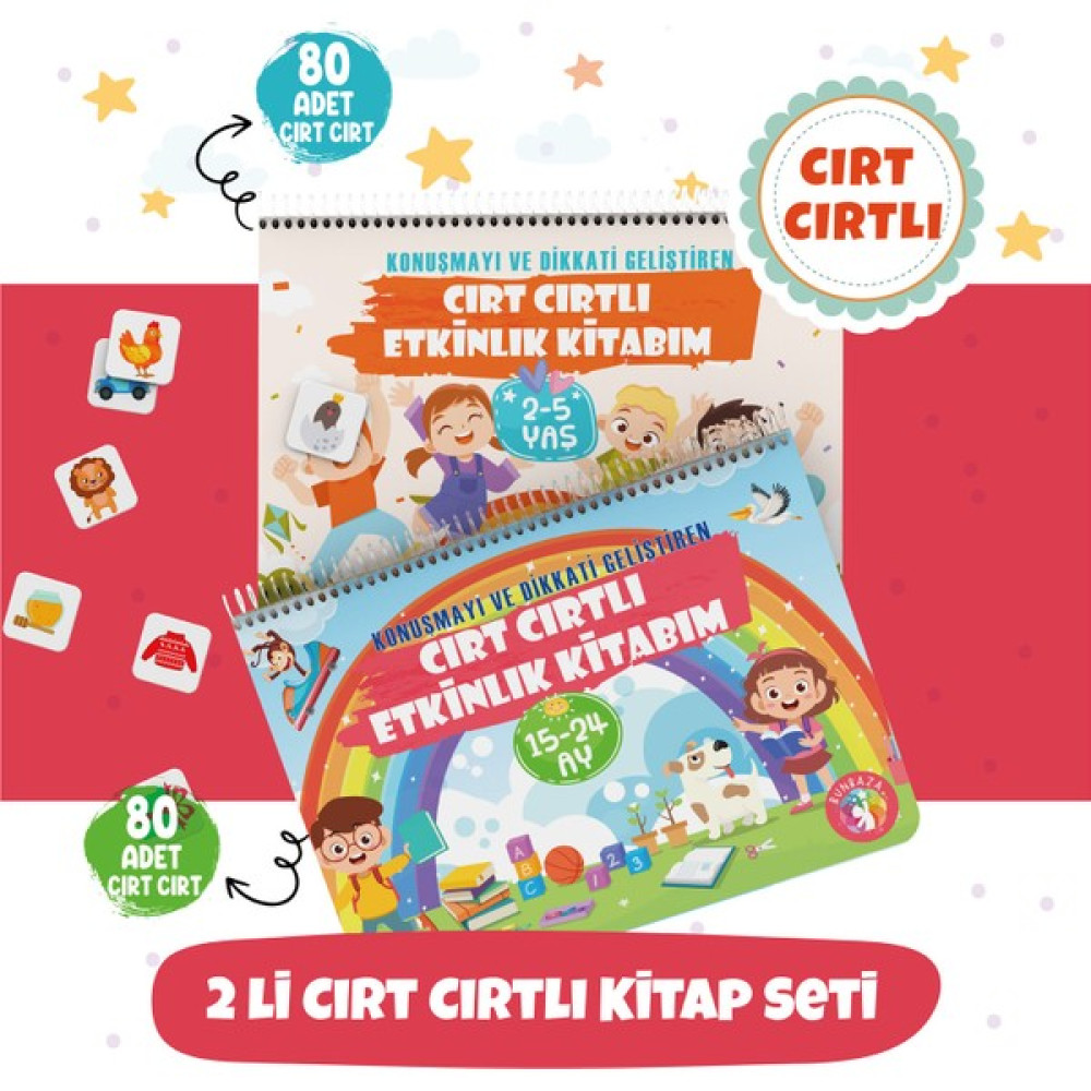 Cırtlı Kitaplar 2 Li Set Konuşma ve Dikkati Geliştiren Etkinlik Kitabım 15-24 Ay ve 2- 5 Yaş Için Zihinsel Gelişim Kitapları Fiyatı