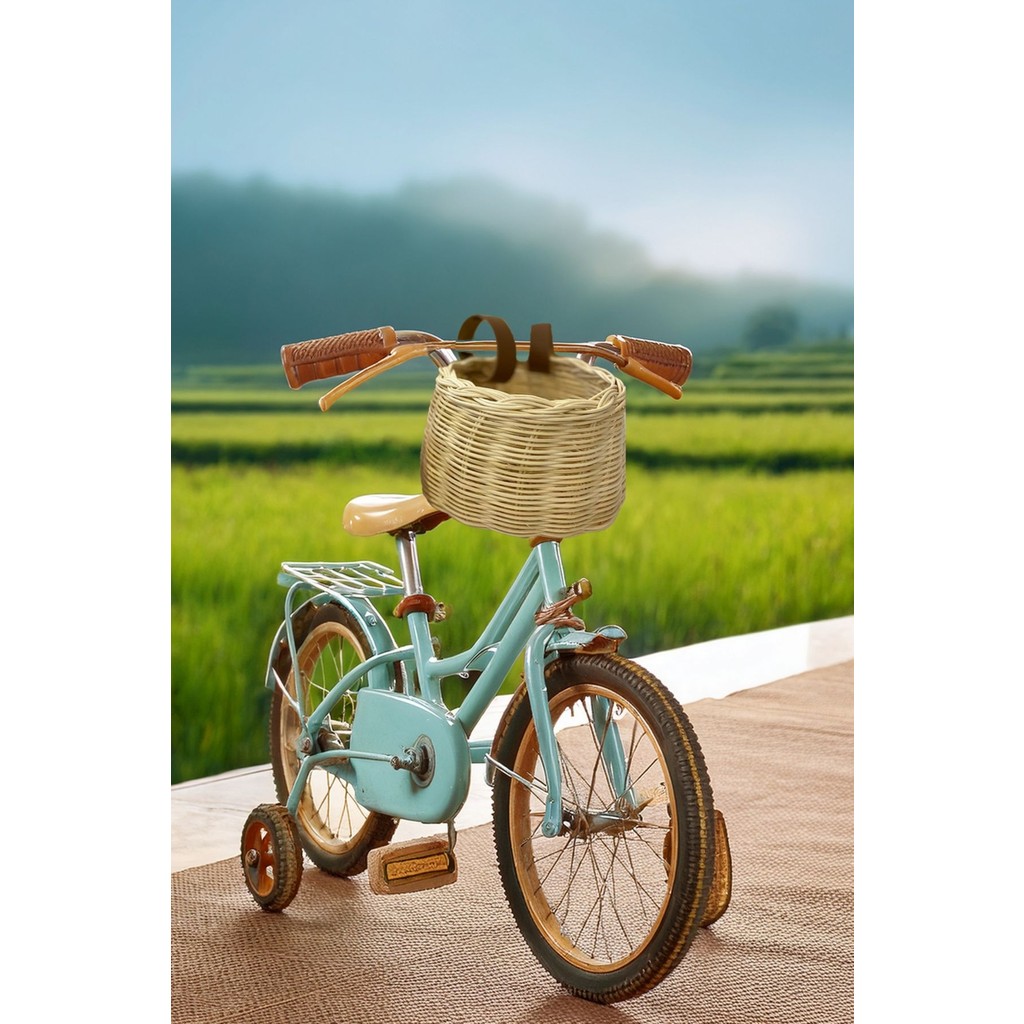 Çıtçıtlı Askı Detaylı El Yapımı Rattan Sepet - Bisiklet & Scooter Sepeti Bisikletler Fiyatı