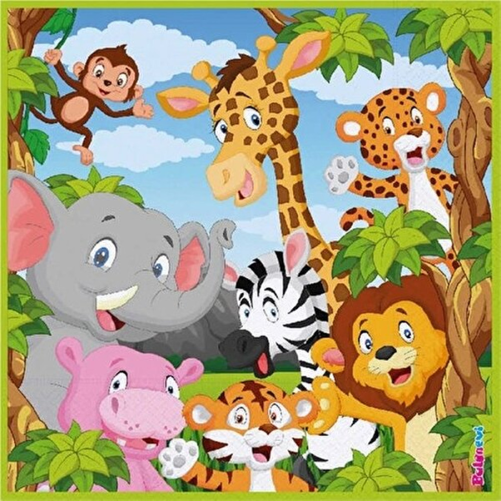 Çıtı Pıtı Store Safari Serisi Hayvanlar Temalı Kağıt Peçete 33 x 33 cm 16'lı Peçete Fiyatı