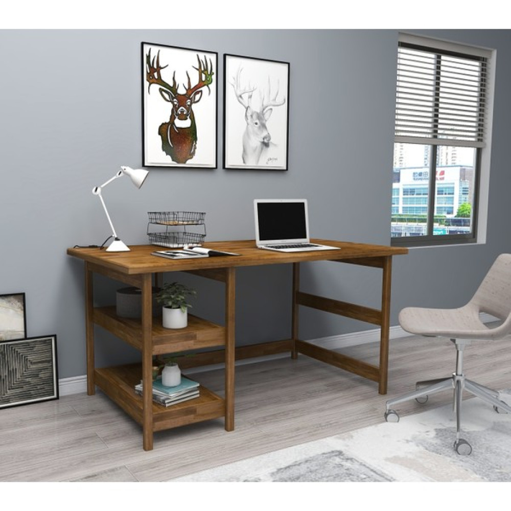 City Doğal Ahşap Çalışma Masası Ceviz - Y: 75 cm D: 60 cm G: 120 cm Çalışma Masası Fiyatı