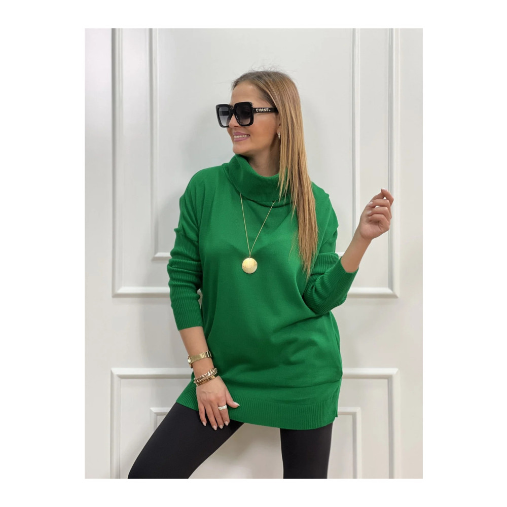 citycenterfashion Kadın Degaje Yaka Cepli Triko Kazak Cty-cnd-11369 Balıkçı Yaka 38-44 Beden Standart Beden Bayan Kazak & Süveter & Triko Fiyatı