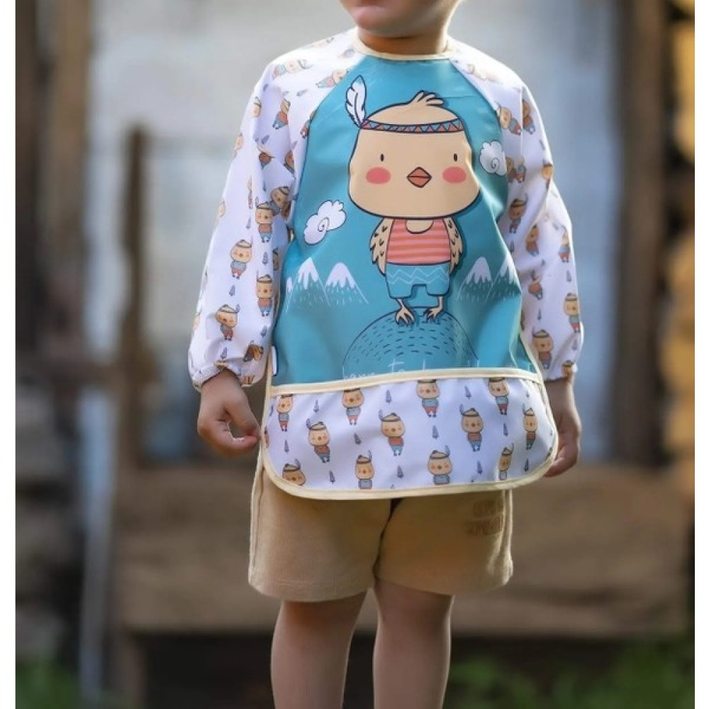 Civciv Desenli Uzun Kollu Bebek Mama Önlüğü - Standart - Renkli Mama Önlüğü Fiyatı