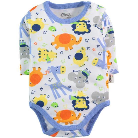 Civil Baby 0-24 Ay Mavi Çıtçıtlı Bebek Body