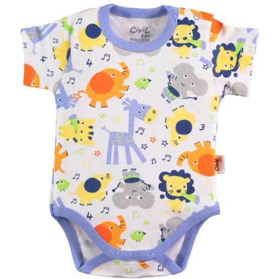 Civil Baby 0-24 Ay Mavi Çıtçıtlı Bebek Body