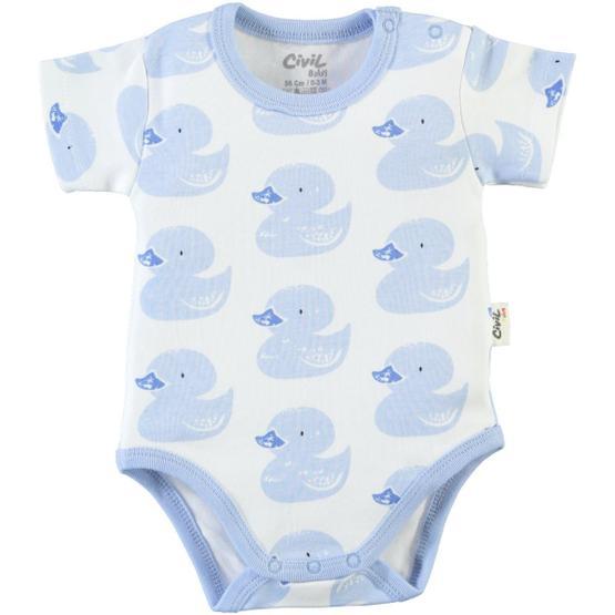 Civil Baby 0-24 Ay Mavi Çıtçıtlı Bebek Body