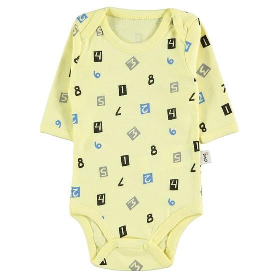 Civil Baby 0-24 Ay Sarı Çıtçıtlı Erkek Bebek Body