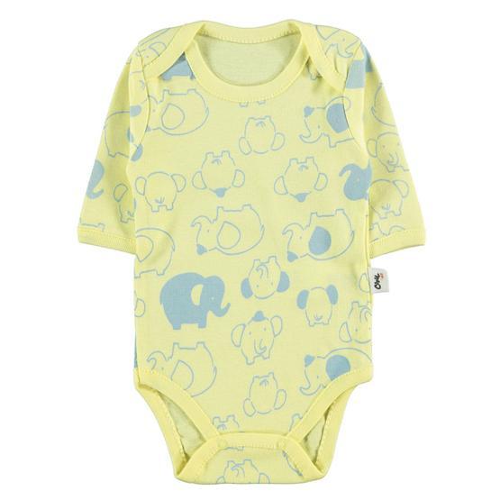 Civil Baby 0-24 Ay Sarı Çıtçıtlı Erkek Bebek Body Bebek Body Fiyatı