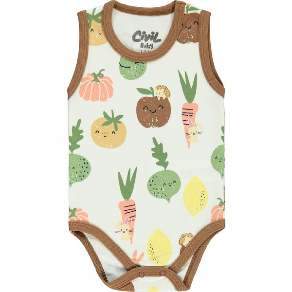 Civil Baby Bebek Çıtçıtlı Badi 1-18 Ay Kahve Bebek Body Fiyatı