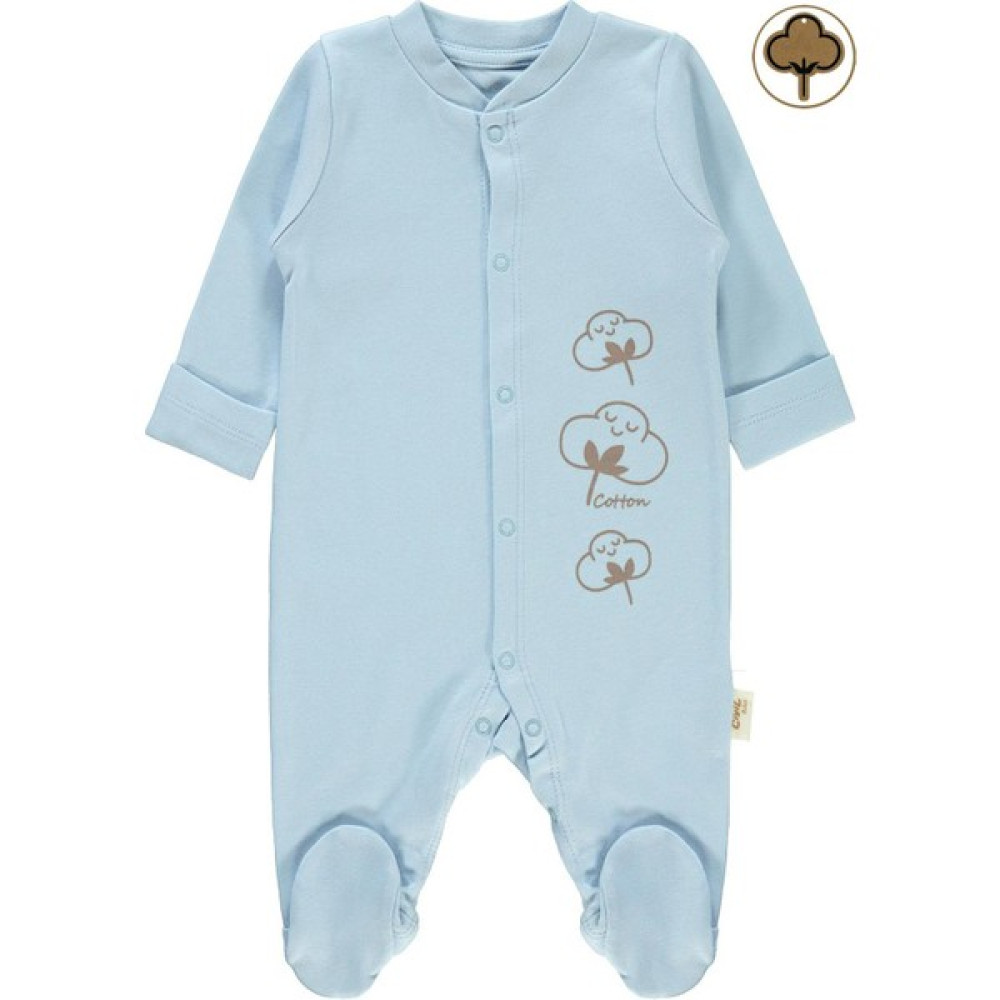 Civil Baby Bebek Organik Patikli Tulum 0-3 Ay Mavi Bebek Tulumu Fiyatı