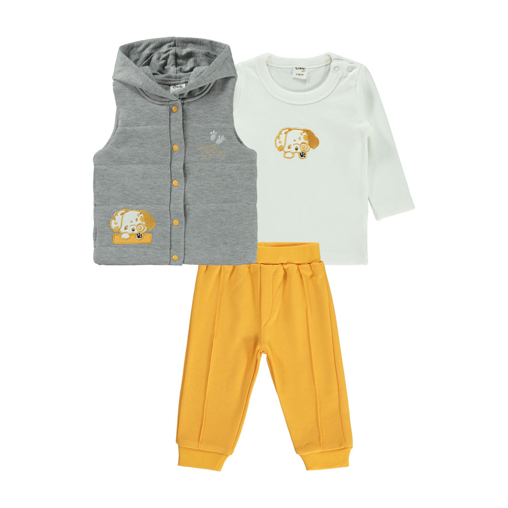 Civil Baby Erkek Bebek 3lü Takım 6-18 Ay Hardal 12-18 AY Beden Bebek Giyim-Tekstil Fiyatı