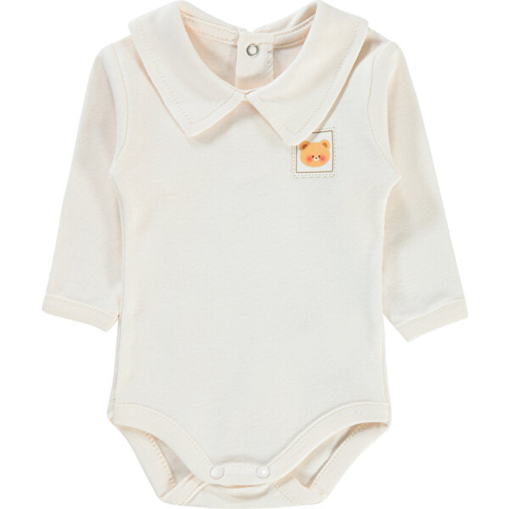 Civil Baby Erkek Bebek Çıtçıtlı Badi 0-6 Ay Ekru Bebek Body Fiyatı