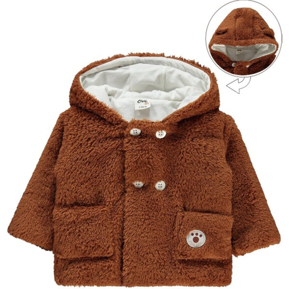 Civil Baby Erkek Bebek Kapüşonlu Mont 6-18 Ay Kahverengi Bebek Montu Fiyatı