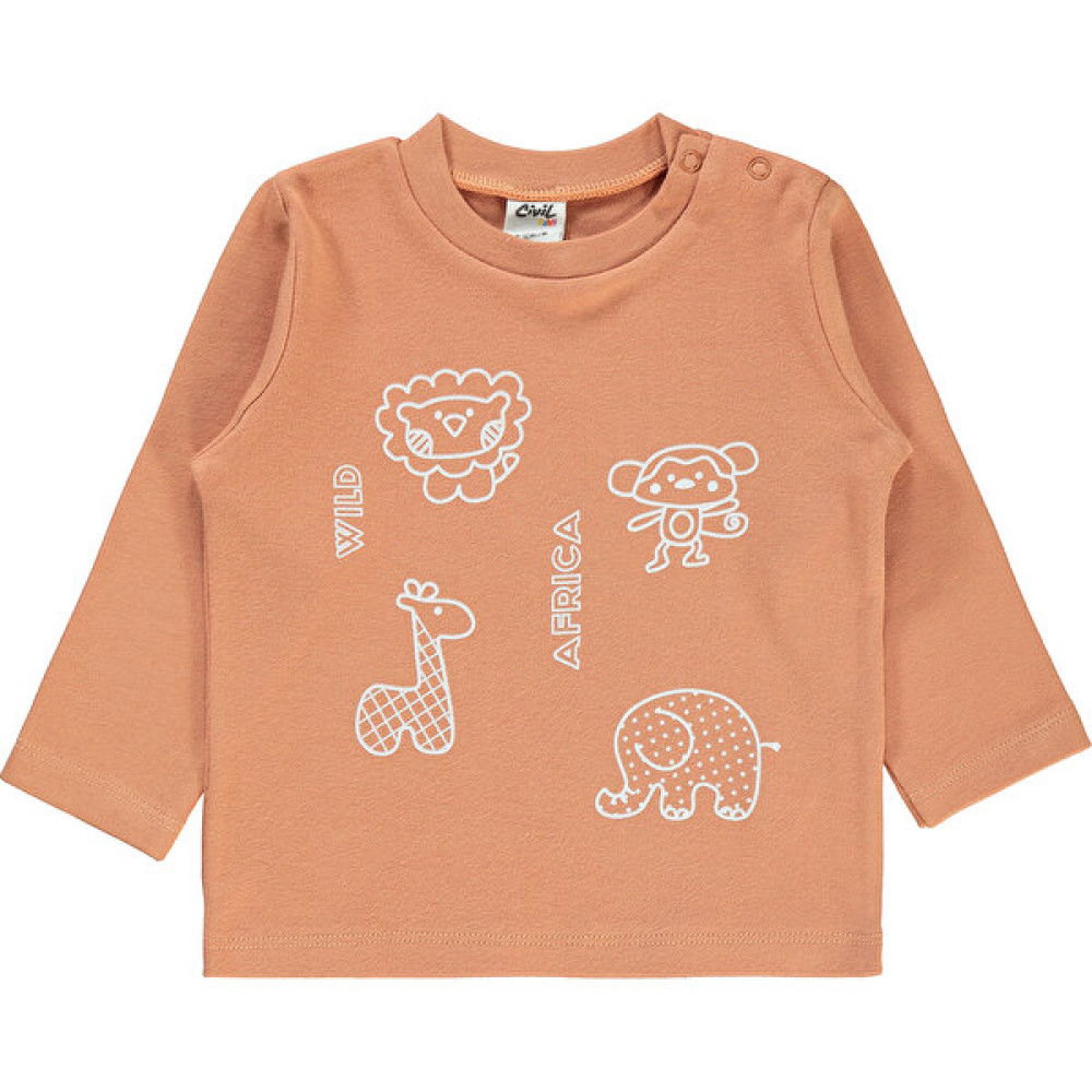 Civil Baby Erkek Bebek Sweatshirt 6-18 Ay Açık Kahverengi Bebek Sweat Shirt Fiyatı