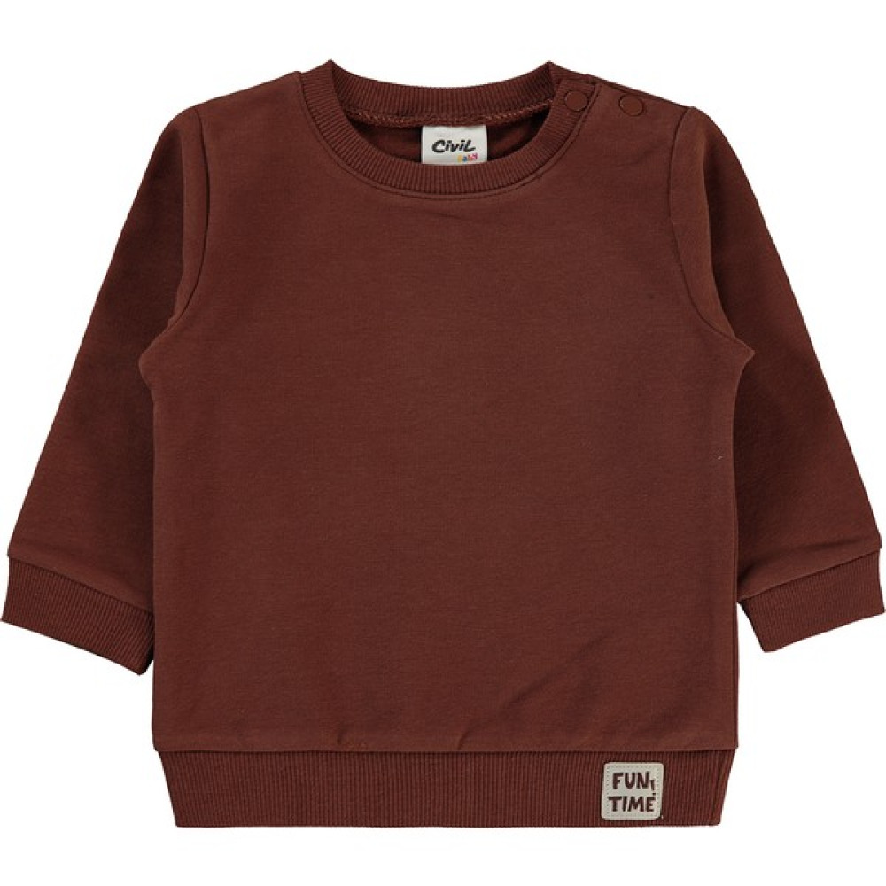 Civil Baby Erkek Bebek Sweatshirt 6-18 Ay Kahve Bebek Sweat Shirt Fiyatı