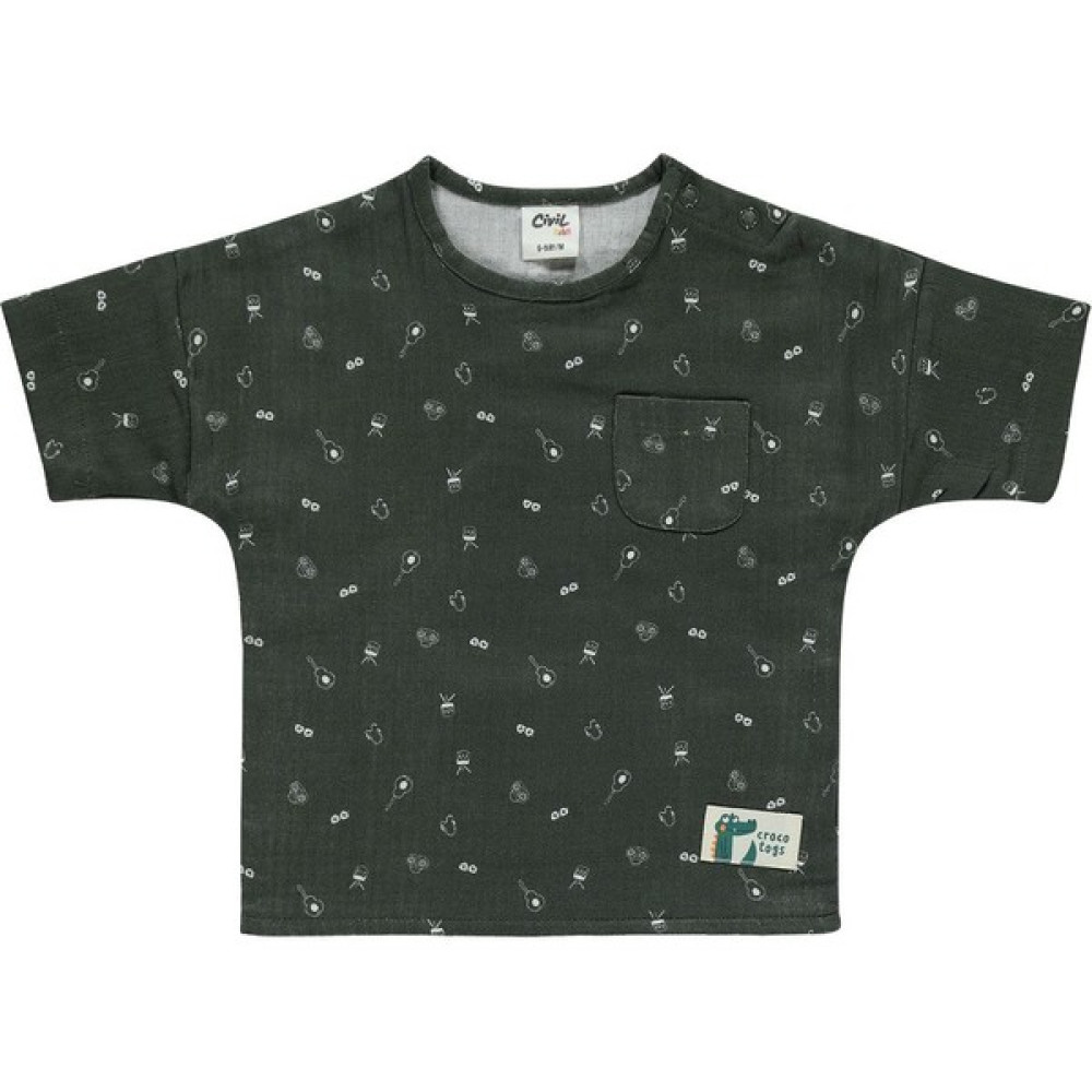 Civil Baby Erkek Bebek Tişört 6-18 Ay Haki Bebek T-shirt Fiyatı