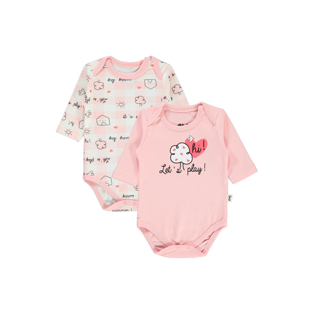 Civil Baby Kız Bebek 2li Çıtçıtlı Badi 1-3 Ay Pudra 1-3 AY Beden Bebek Body Fiyatı