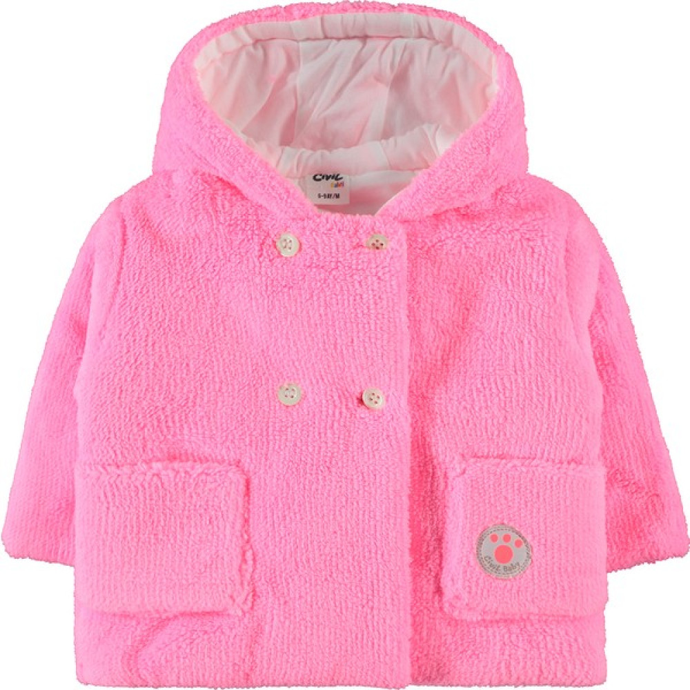 Civil Baby Kız Bebek Kapüşonlu Mont 6-18 Ay Neon Pembe Bebek Montu Fiyatı