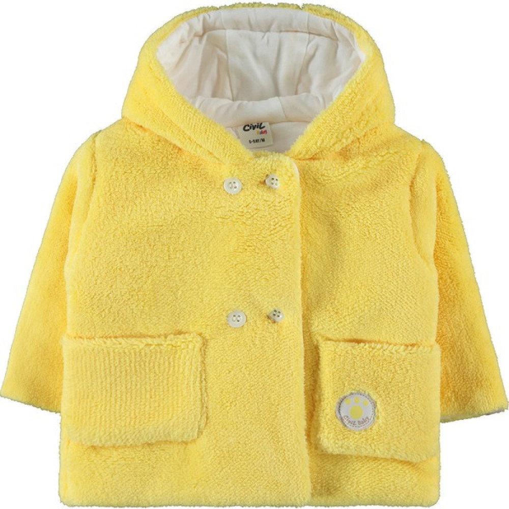 Civil Baby Kız Bebek Kapüşonlu Mont 6-18 Ay Sarı Bebek Montu Fiyatı