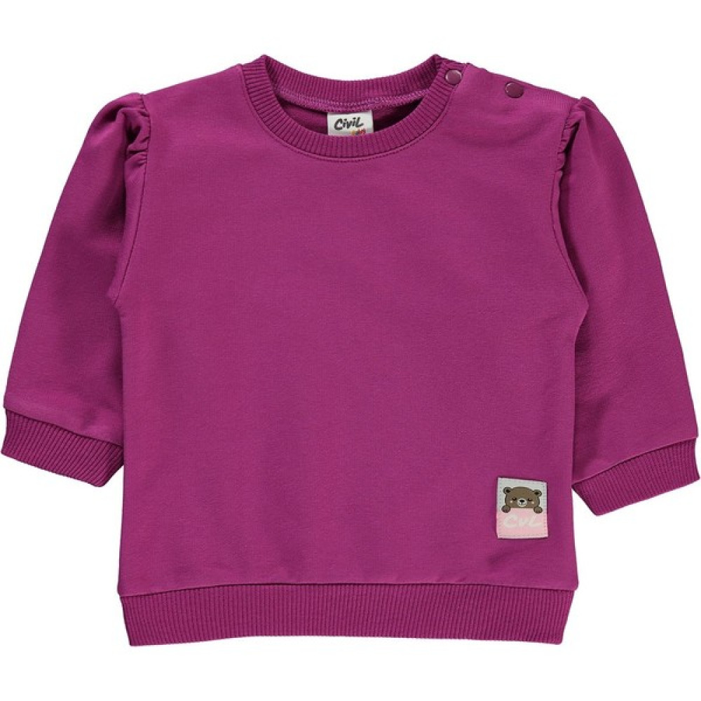 Civil Baby Kız Bebek Sweatshirt 6-18 Ay Orkide Moru Bebek Sweat Shirt Fiyatı