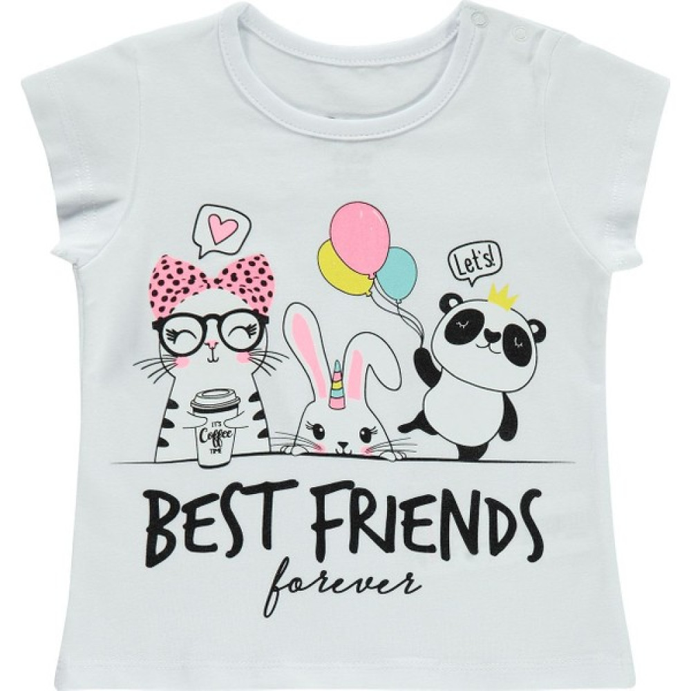 Civil Baby Kız Bebek Tişört 6-18 Ay Beyaz Bebek T-shirt Fiyatı