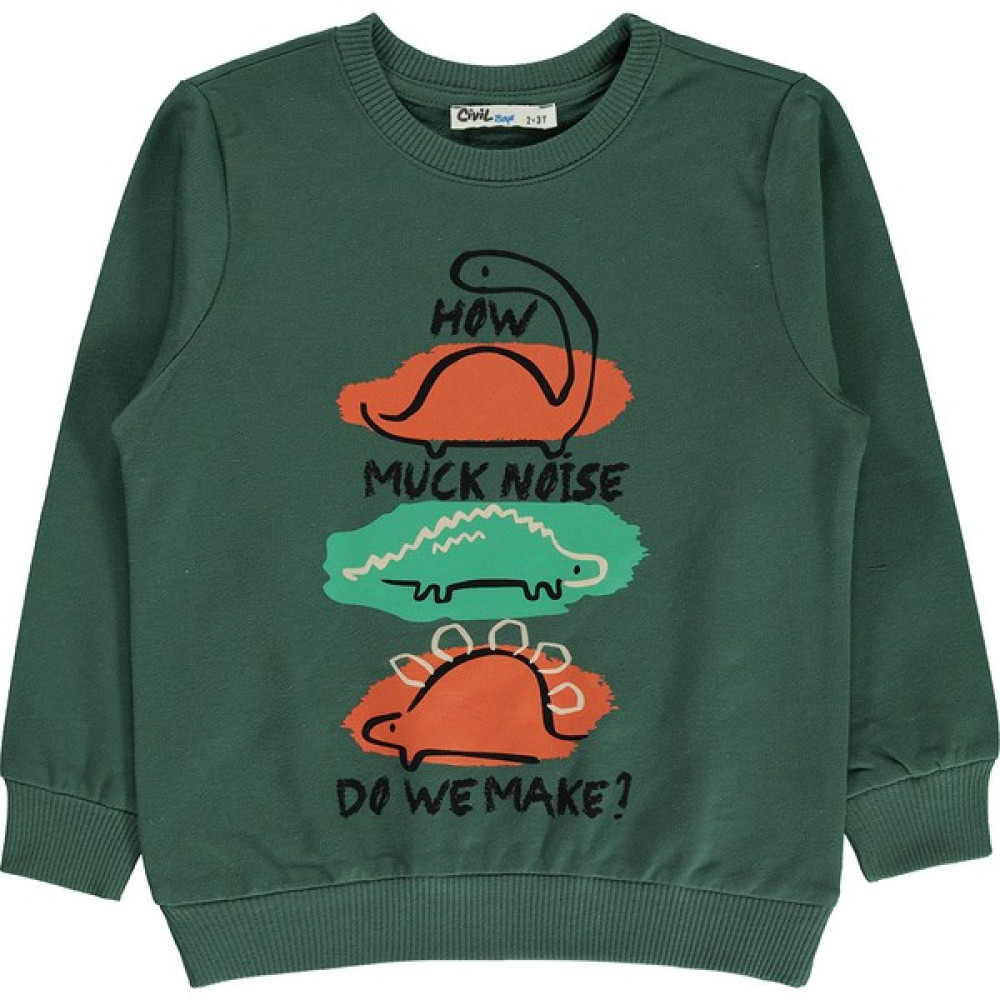 Civil Boys Erkek Çocuk Sweatshirt 2-5 Yaş Soft Haki Erkek Çocuk Sweatshirt Fiyatı