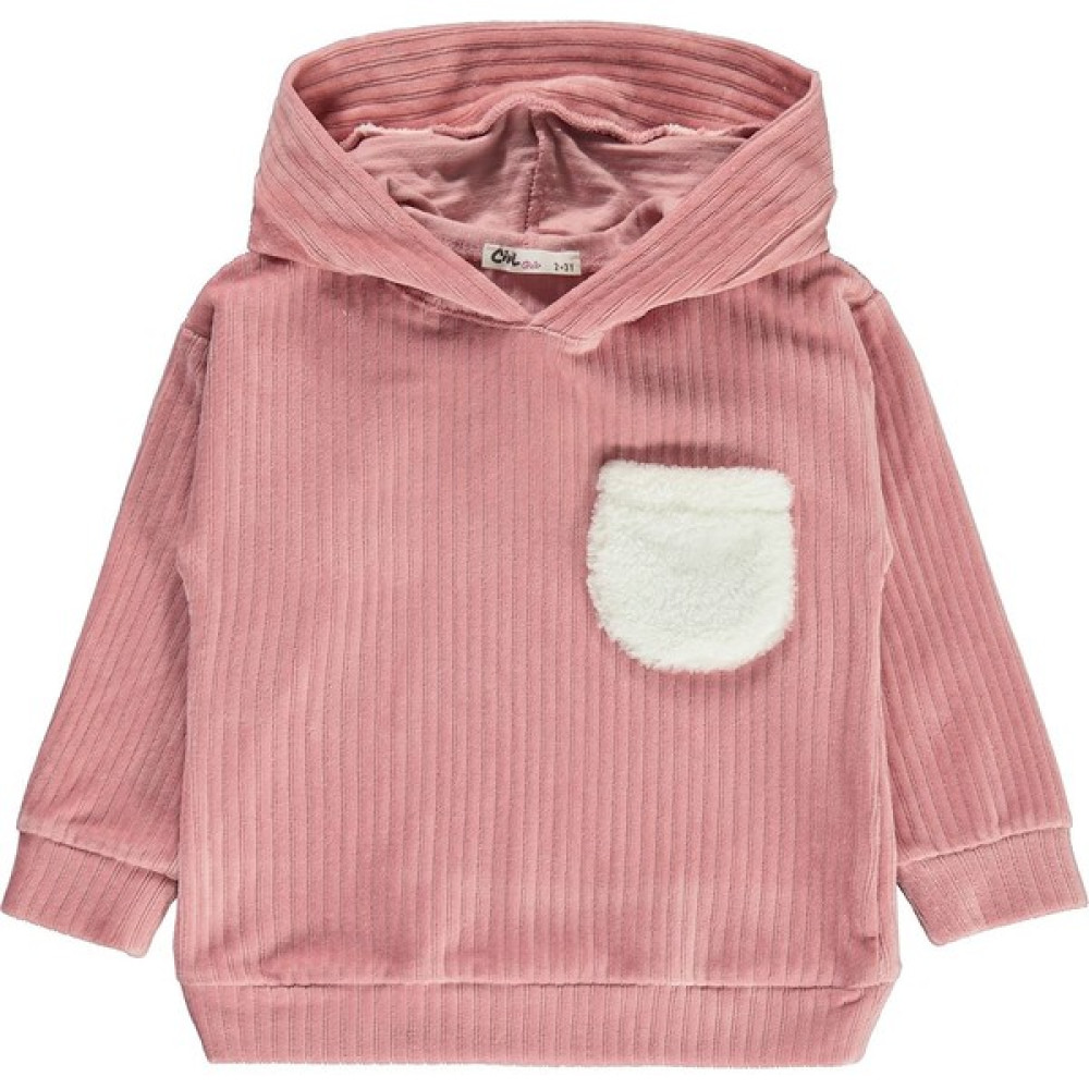 Civil Girls Kız Çocuk Kapüşonlu Sweatshirt 2-5 Yaş Koyu Pudra Kız Çocuk Sweatshirt Fiyatı