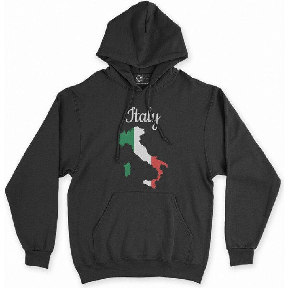 Cix Cix Italya Haritalı ve Bayraklı Siyah Kapşonlu Sweatshirt Hoodie Erkek Sweatshirt Fiyatı