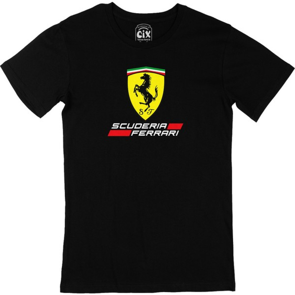 Cix F1 Ferrari Scuderia Siyah T-Shirt Erkek T-shirt Fiyatı