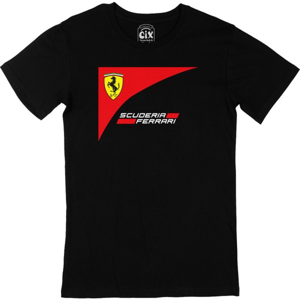 Cix F1 Scuderia Ferrari Siyah T-Shirt Erkek T-shirt Fiyatı