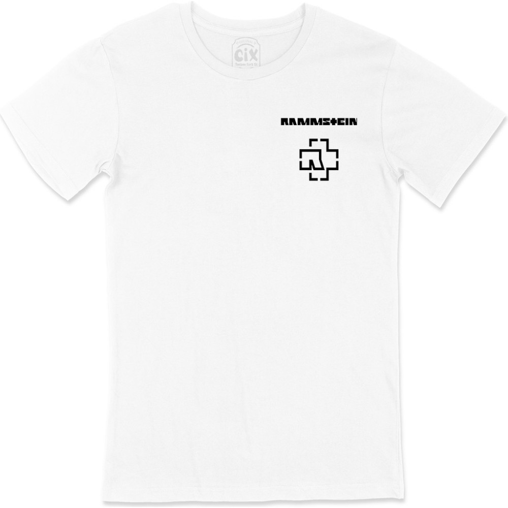Cix Rammstein Cep Logo Tasarımlı Beyaz Tişört Giyim & İç Giyim Fiyatı
