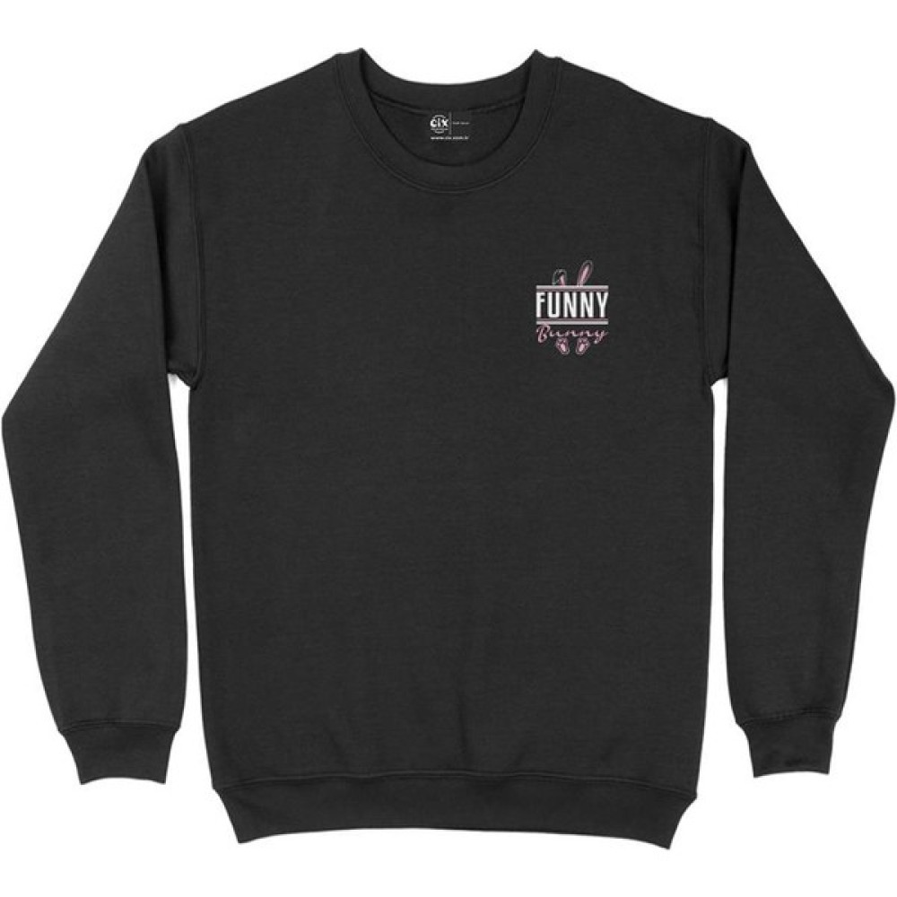 Cix Sweet Bunny Funny Tavşan Cep Tasarım Baskılı Sweatshirt Erkek Sweatshirt Fiyatı
