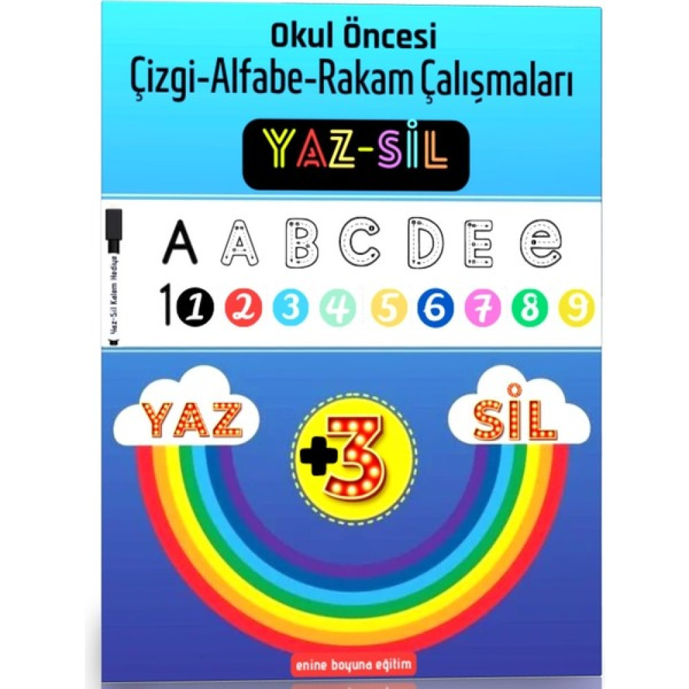 Çizgi Alfabe Rakam Çalışmaları Yaz - Sil Kitabı Okul Öncesi Eğitici & Öğretici Kitaplar Fiyatı