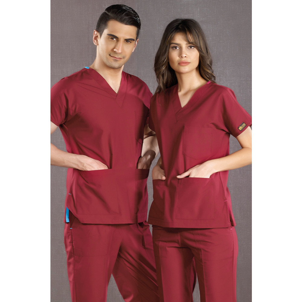 ÇİZGİ MEDİKAL Dr Greys Terikoton Bordo Doktor Hemşire Forması Medikal Forma Cerrahi Takım Ince Kumaş (ALT ÜST) XL Beden İş Güvenliği Ürünleri Fiyatı