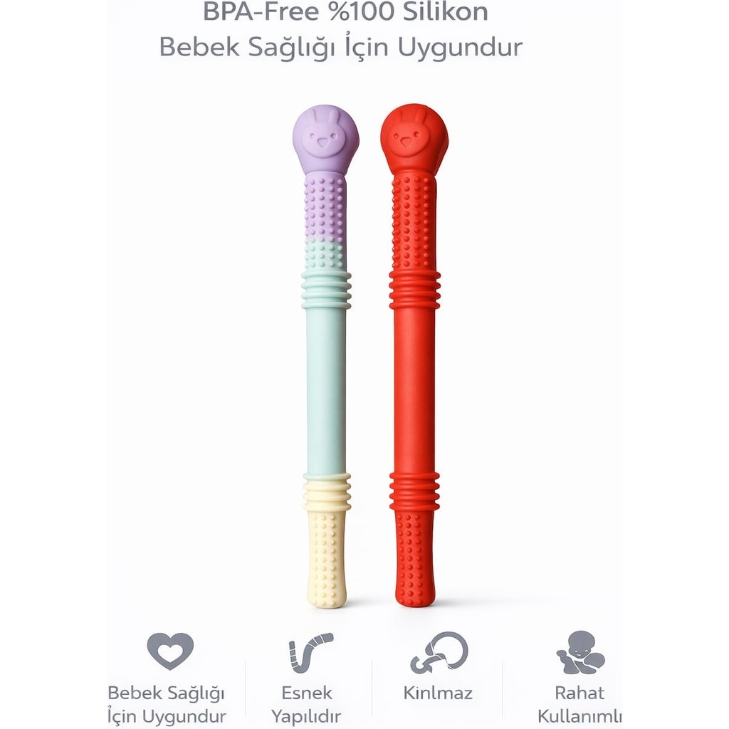 CKM Silikon 2'li Diş Kaşıyıcı Özellikli Renkli Pipet Seti Diğer Fiyatı