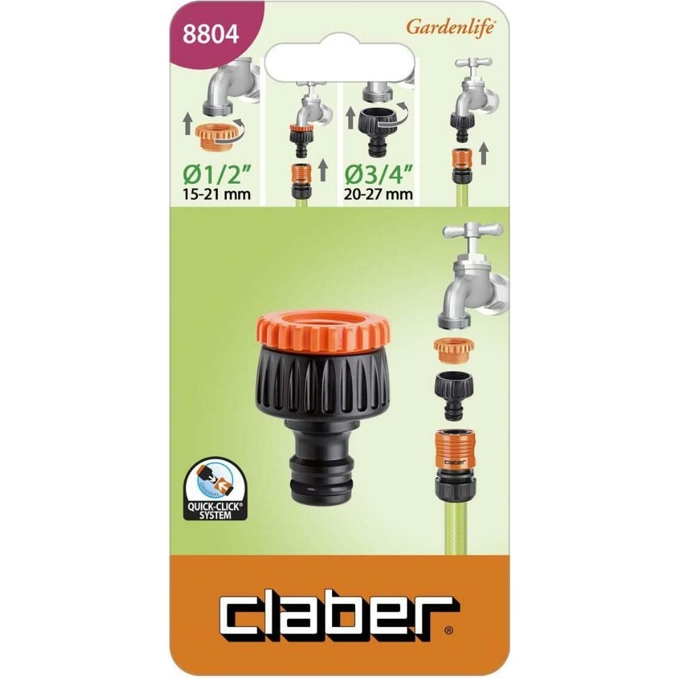 Claber Musluk Adaptörü 1/2''-3/4'' Claber 8804 Diğer Fiyatı