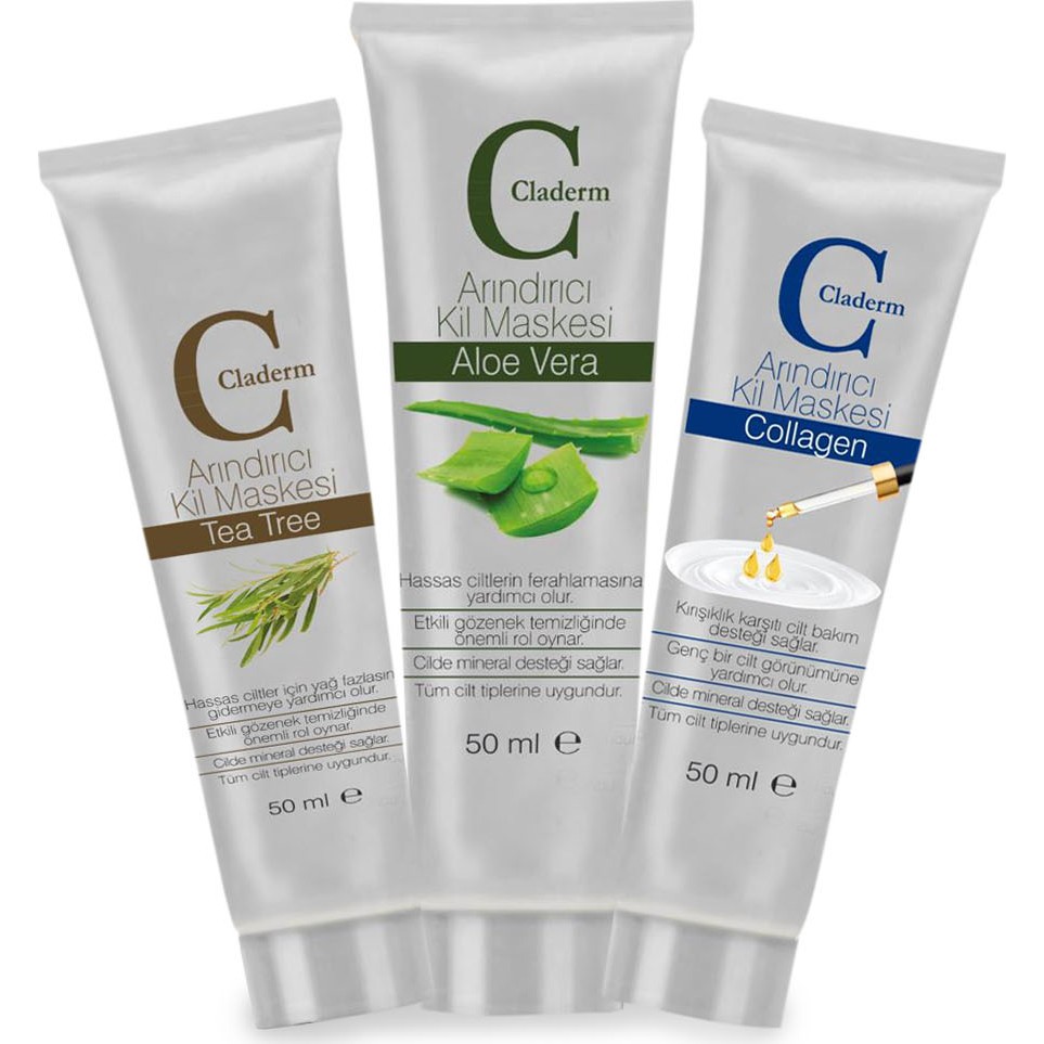 Claderm 50ML 3'lü (Tea Tree-Aloe Vera-Collagen) Avantaj Paketi Diğer Fiyatı