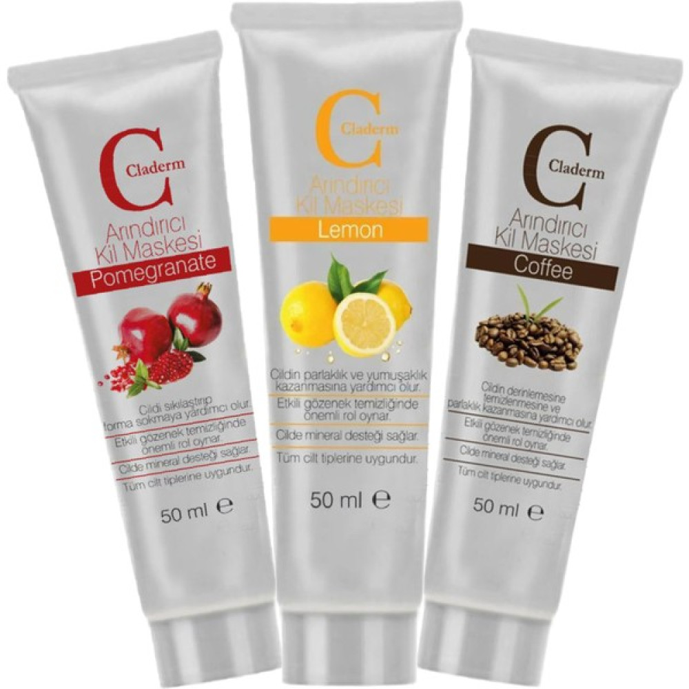 Claderm Pomegranate-Lemon-Coffee Maske 3x50 ml Maskeler Fiyatı