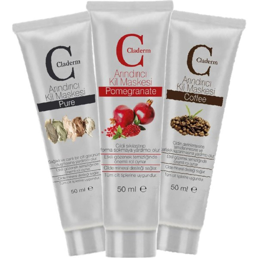 Claderm Pure-Pomegranate-Coffee Maske 3x50 ml Maskeler Fiyatı