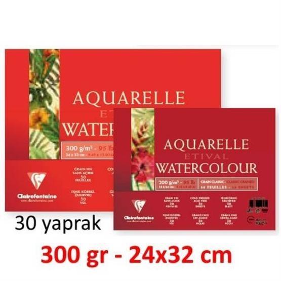 Clairefontaine 93432 Etival Watercolor Suluboya 24x32 cm 30 Yaprak Resim Defteri