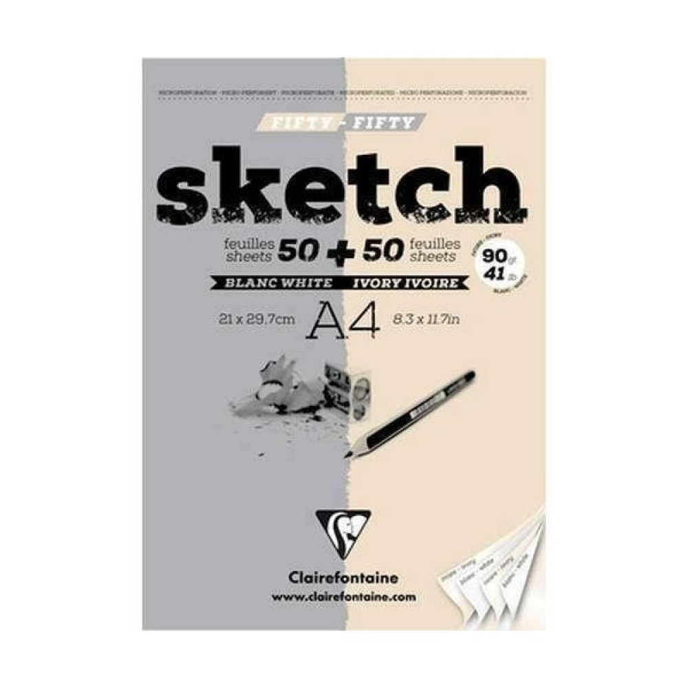 Clairefontaine Esquisse Blanc & Ivory Fifty Beyaz-Fildişi Sketch Blok 100 Yaprak 90 Gr. A4 Defter & Kağıt Ürünleri Fiyatı
