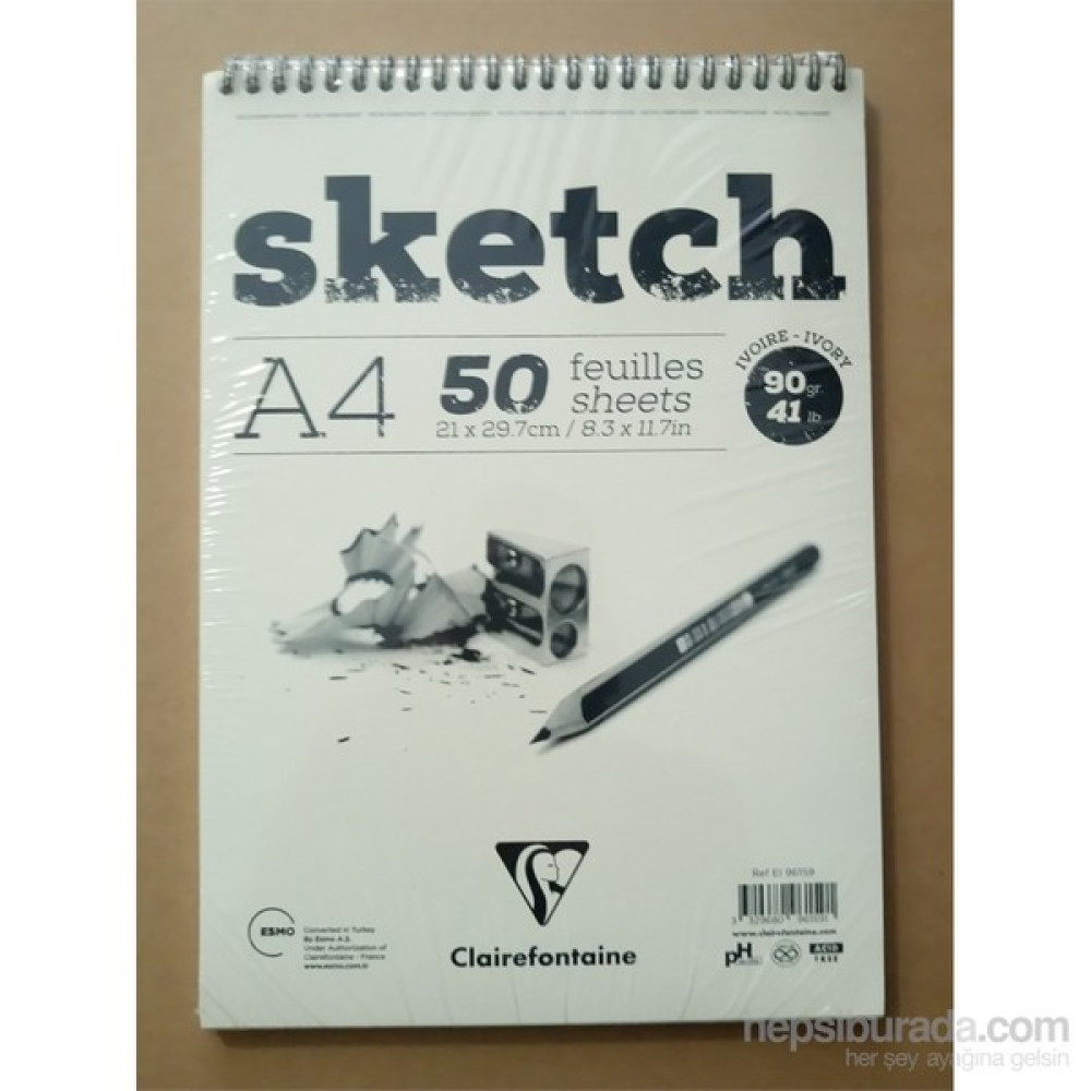Clairefontaine Resim Defteri Sketch A4 90Gr 50 Yaprak 96159 Resim Defteri Fiyatı