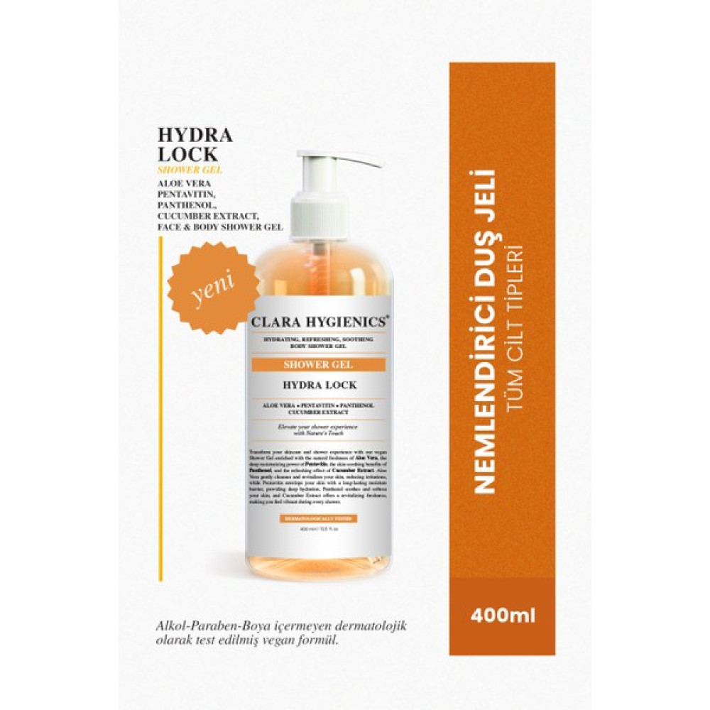 Clara Hygienics Hydra Lock Nem Hapsedici Tazeleyici Yatıştırıcı Vegan Yüz ve Vücut Duş Jeli 400ML Oto Boyaları Fiyatı
