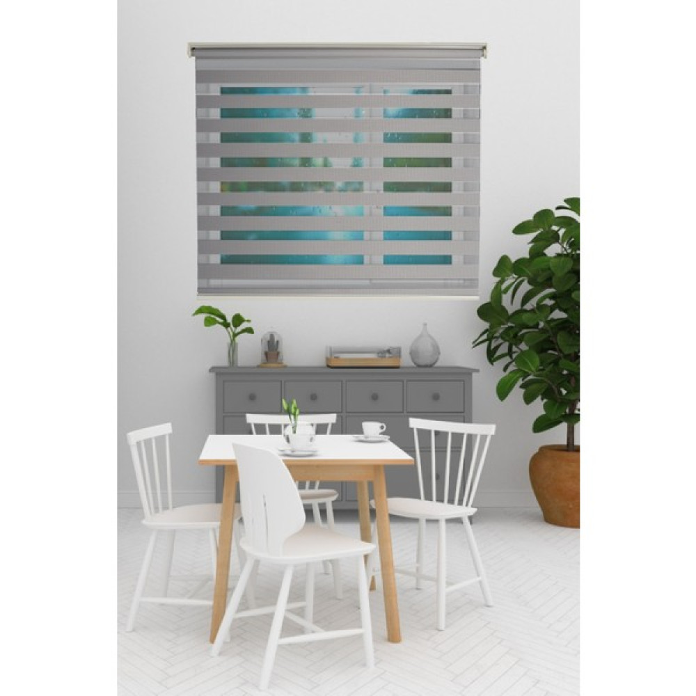 Clarıss Home Gri Renkli   Mutfak Oda Salon Ofis Cam Balkon  zebra Stor Perde - 150 x 200 cm Perde Fiyatı