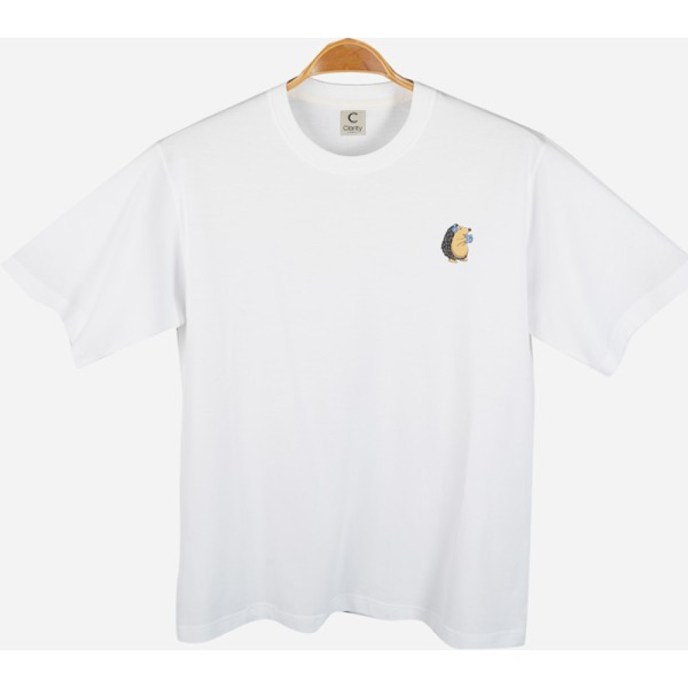 Clarity Craft Kirpi Premium Oversize Unisex T-Shirt - Beyaz Bayan T-shirt Fiyatı