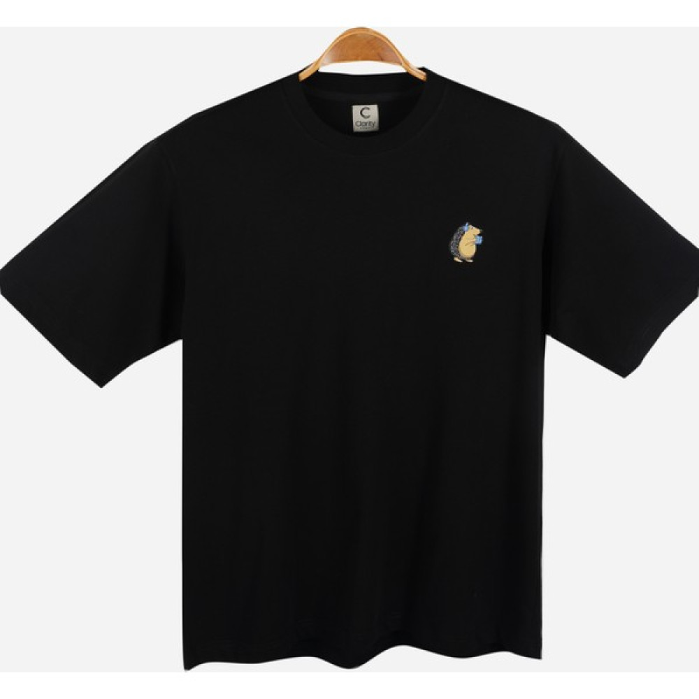 Clarity Craft Kirpi Premium Oversize Unisex T-Shirt - Siyah Bayan T-shirt Fiyatı