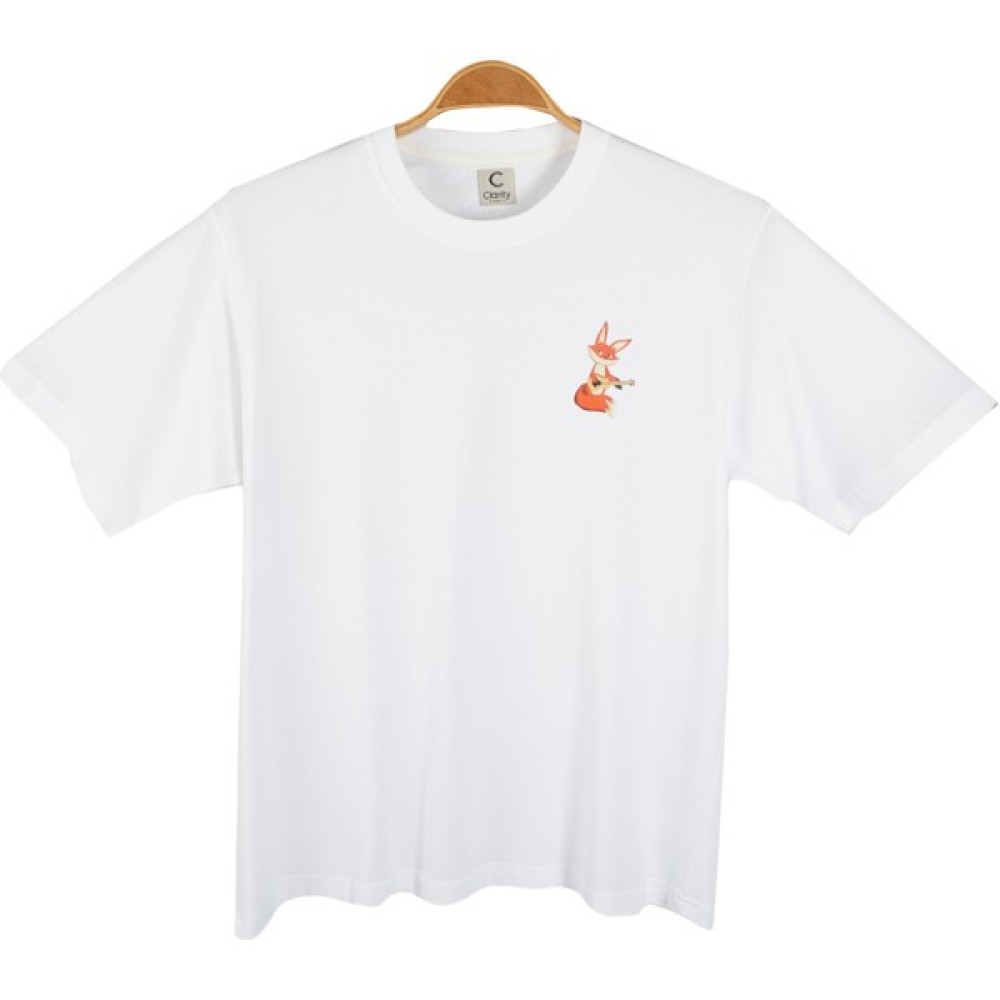 Clarity Craft Tilki Premium Oversize Unisex T-Shirt - Beyaz Bayan T-shirt Fiyatı