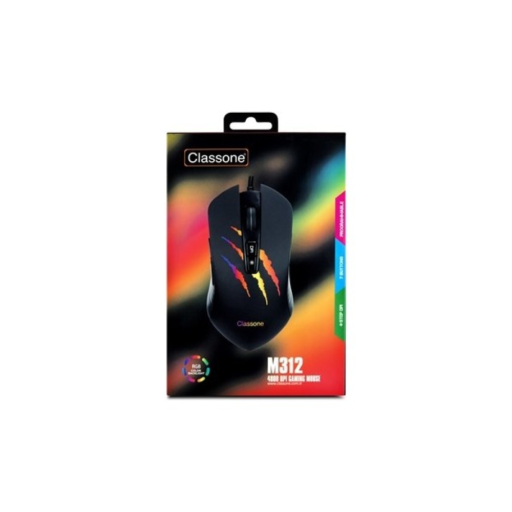 Classone M312 RGB Oyuncu Mouse - Siyah Klavye - Mouse Fiyatı