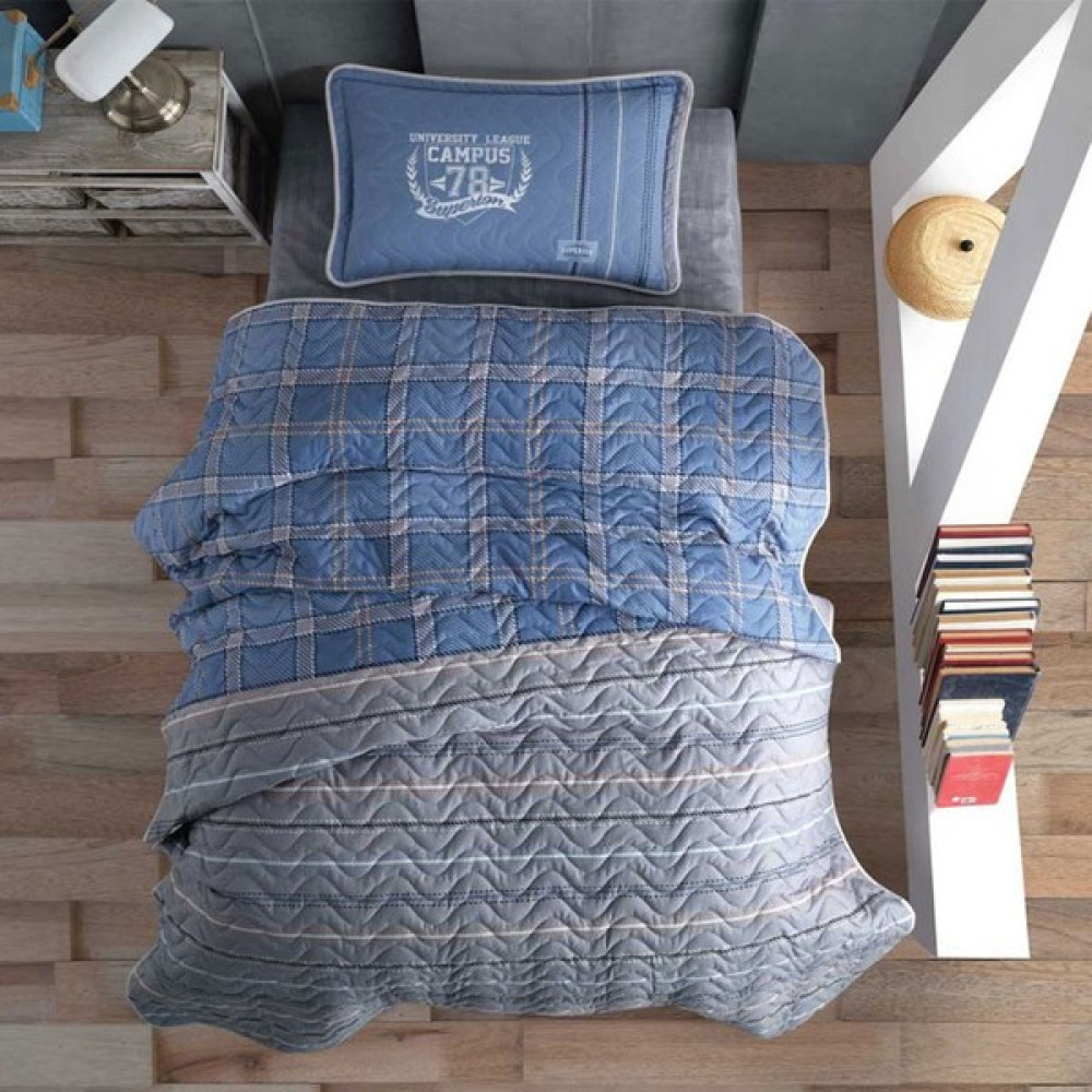 Clasy Campus Mavi Tek Kişilik Yatak Örtüsü Takımı - 180 x 240 cm Yatak Örtüsü Fiyatı
