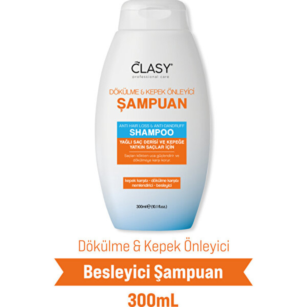 Clasy Care Dökülme ve Kepek Şampuan 300 ml Anti Hairloss & Anti Dandruff Shampoo Şampuan ve Saç Kremi Fiyatı