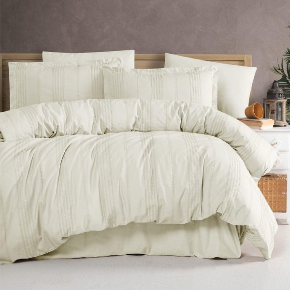 Clasy Çift Kişilik Nevresim Takımı Arakis Armürlü V5 Ekru - 200 x 220 cm Nevresim Takımı Fiyatı
